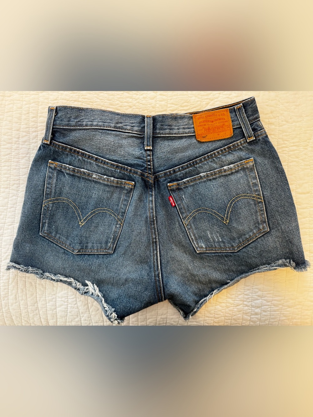 Levi's Distressed Cutoff Denim Shorts in Blue